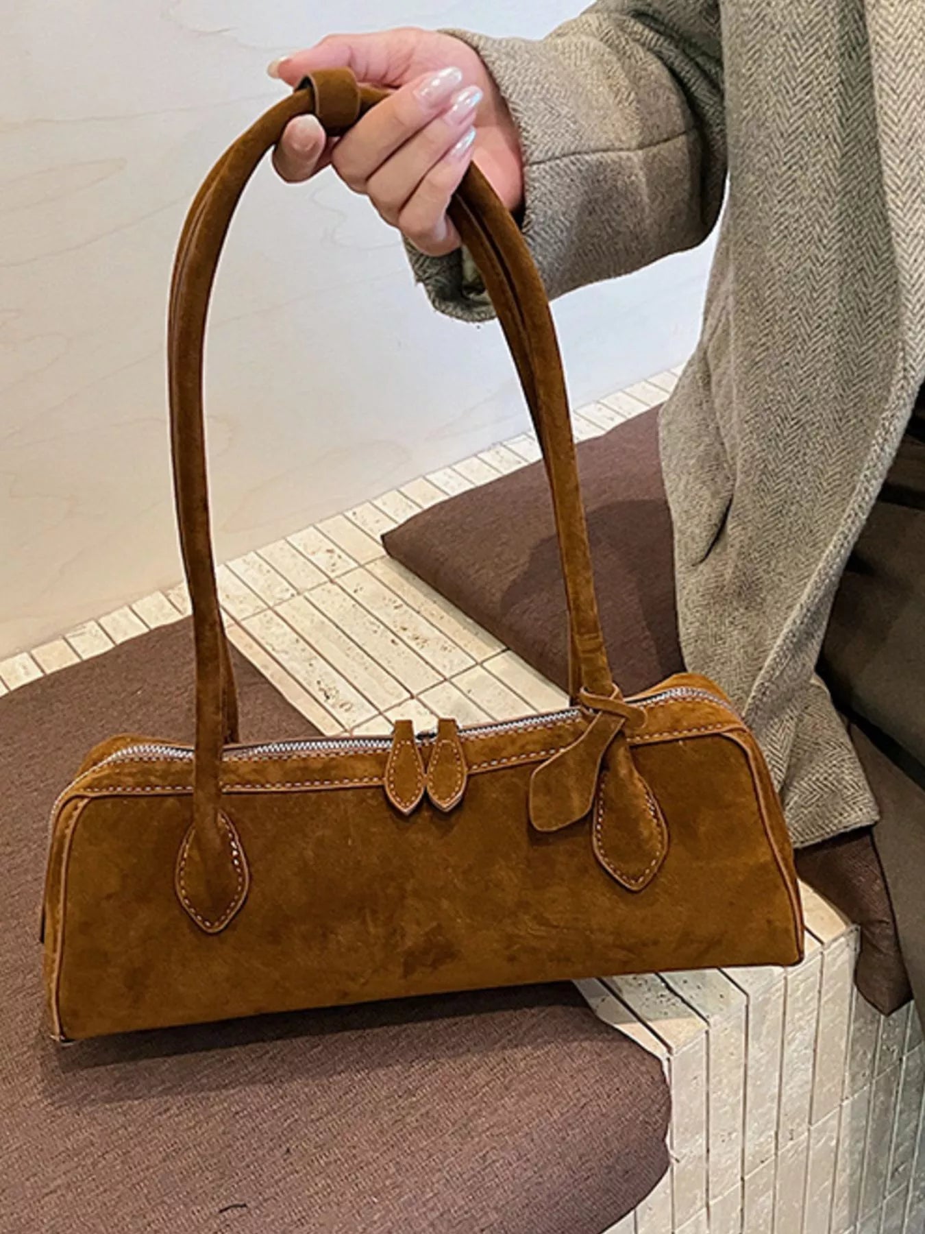 Solid Color Shoulder Bag nicholesgifts