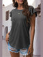 Ruffled Round Neck Cap Sleeve Blouse nicholesgifts