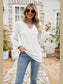 Eyelet Notched Neck Balloon Sleeve Blouse nicholesgifts