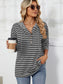 Women Drawstring Striped Long Sleeve Hoodie nicholesgifts