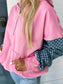 Women Half Zip Checkered Sleeve Hoodie nicholesgifts