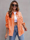 Distressed Drop Shoulder Denim Jacket nicholesgifts