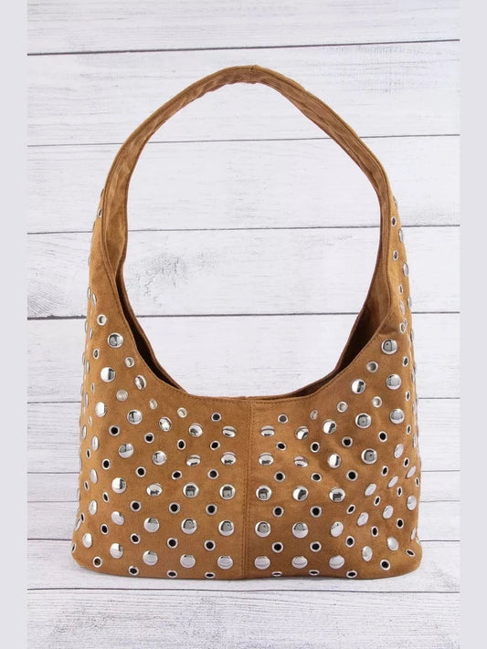 Fame Multi Rivet Studded Shoulder Bag nicholesgifts