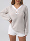 Striped Button Detail Long Sleeve Top nicholesgifts