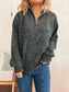 Quarter Zip Ribbed Hem Sweater nicholesgifts