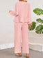 Tie Neck Balloon Sleeve Top and Pants Set nicholesgifts