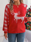 Reindeer Plaid Round Neck Long Sleeve Sweater nicholesgifts