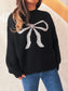 Bow Pattern Casual Long Sleeve Sweater nicholesgifts
