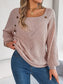 Openwork Buttoned Square Neck Sweater nicholesgifts