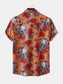 Men's Full Size Printed Short Sleeve Casual Shirt Plus Size nicholesgifts