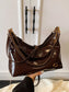 Leather Chain Shoulder Bag nicholesgifts