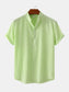 Men's Mandarin Collar Short Sleeve Henley Shirt nicholesgifts