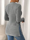 Side Slit Striped Long Sleeve T-Shirt nicholesgifts
