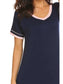 Contrast Trim Short Sleeve Lounge Dress nicholesgifts