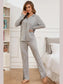 Button Up Long Sleeve Top and Pants Lounge Set nicholesgifts