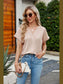 Notched Neck Cuffed Sleeve Shirt nicholesgifts