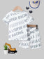 Children's Round Neck Cartoon Graphic T-Shirt and Shorts Set nicholesgifts