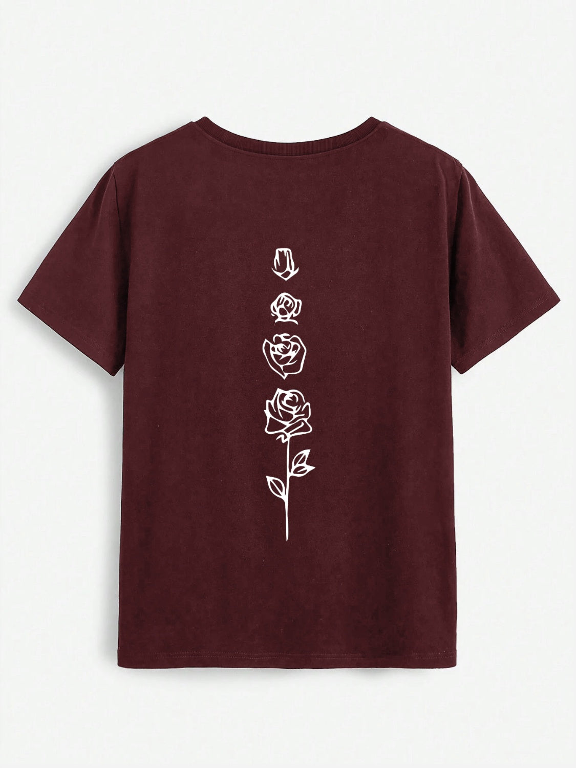 Rose Round Neck Short Sleeve T-Shirt nicholesgifts