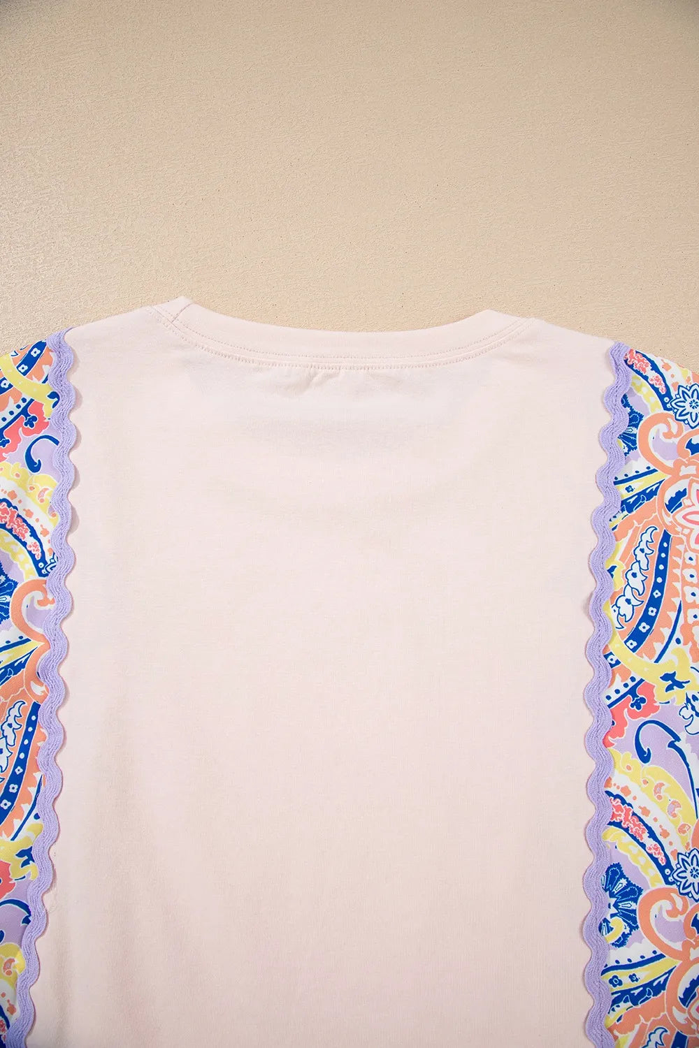 Paisley Print Plaid Long Sleeve Oversized Top Trendsi