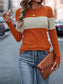 Color Block Round Neck Long Sleeve Top nicholesgifts