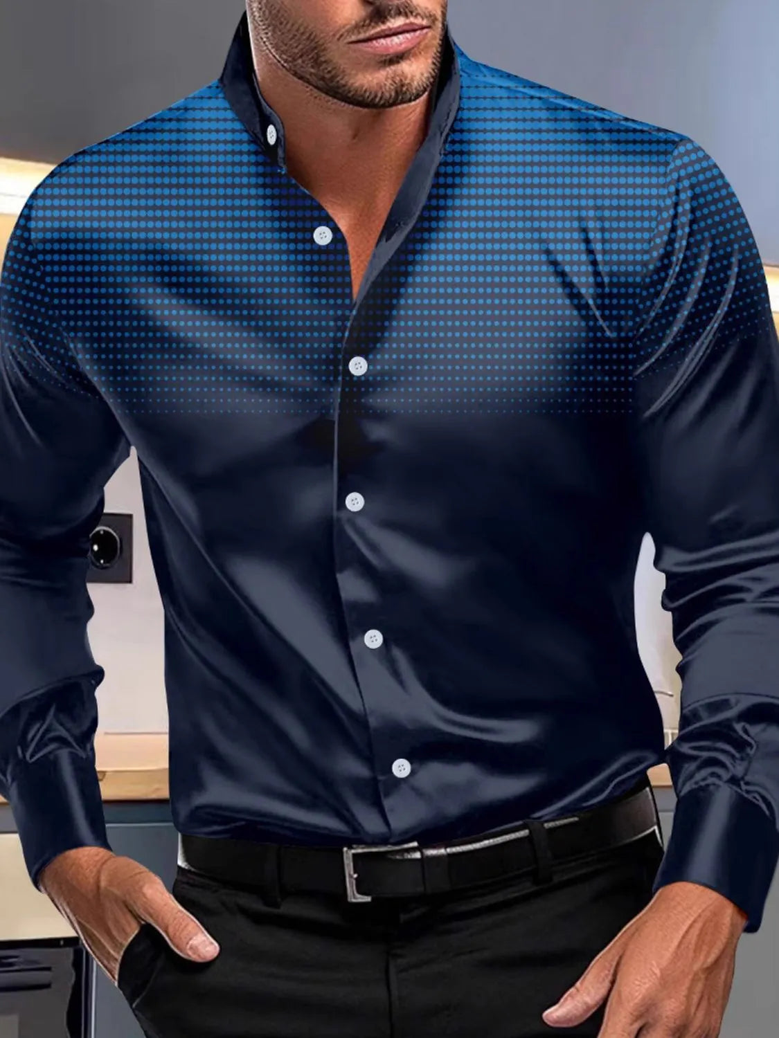 Men's Full Size Button Up Long Sleeve Shirt Plus Size NicholesGifts