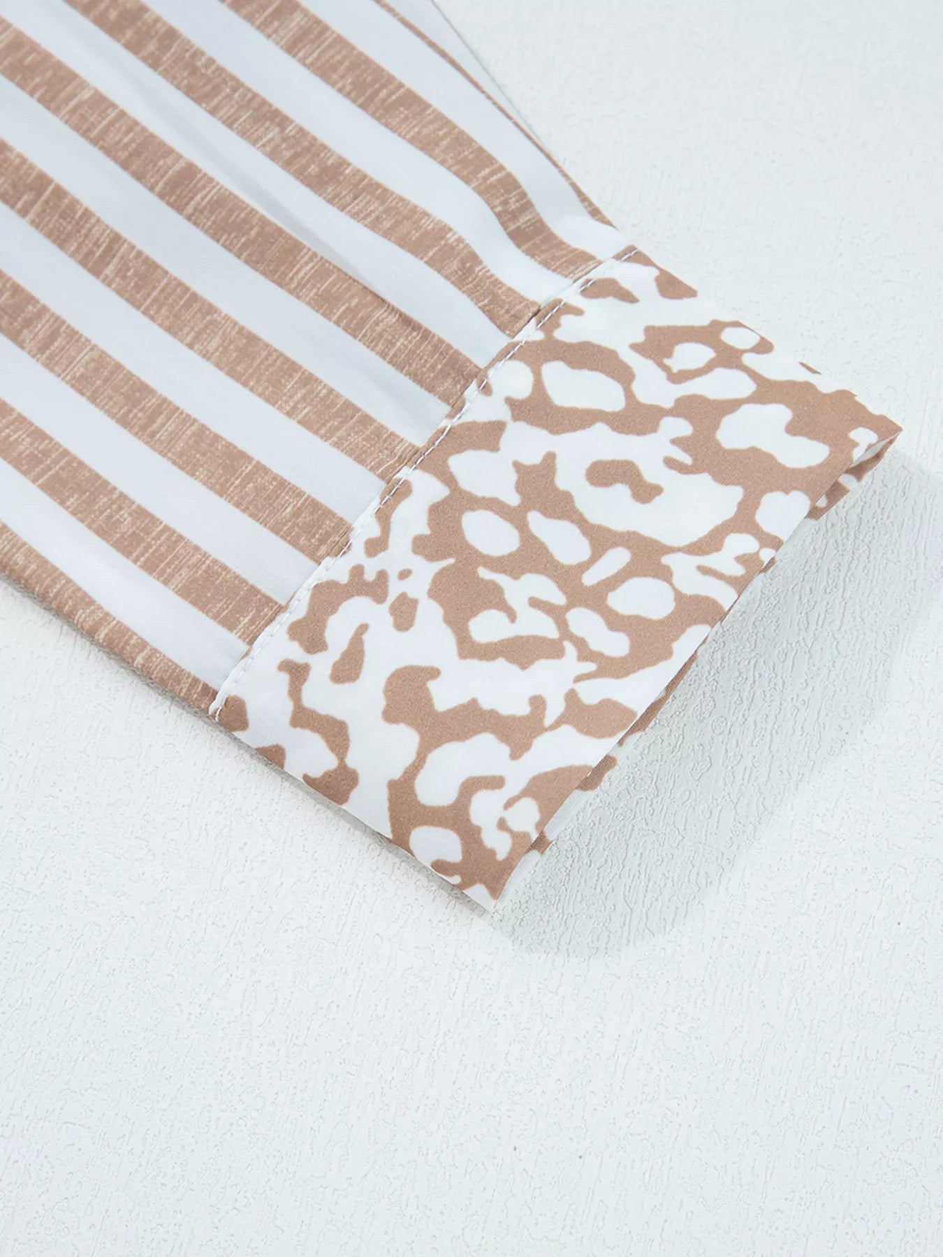 Leopard Striped Western Casual Shirt Trendsi