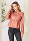 Mock Neck Zip Up Jacket nicholesgifts