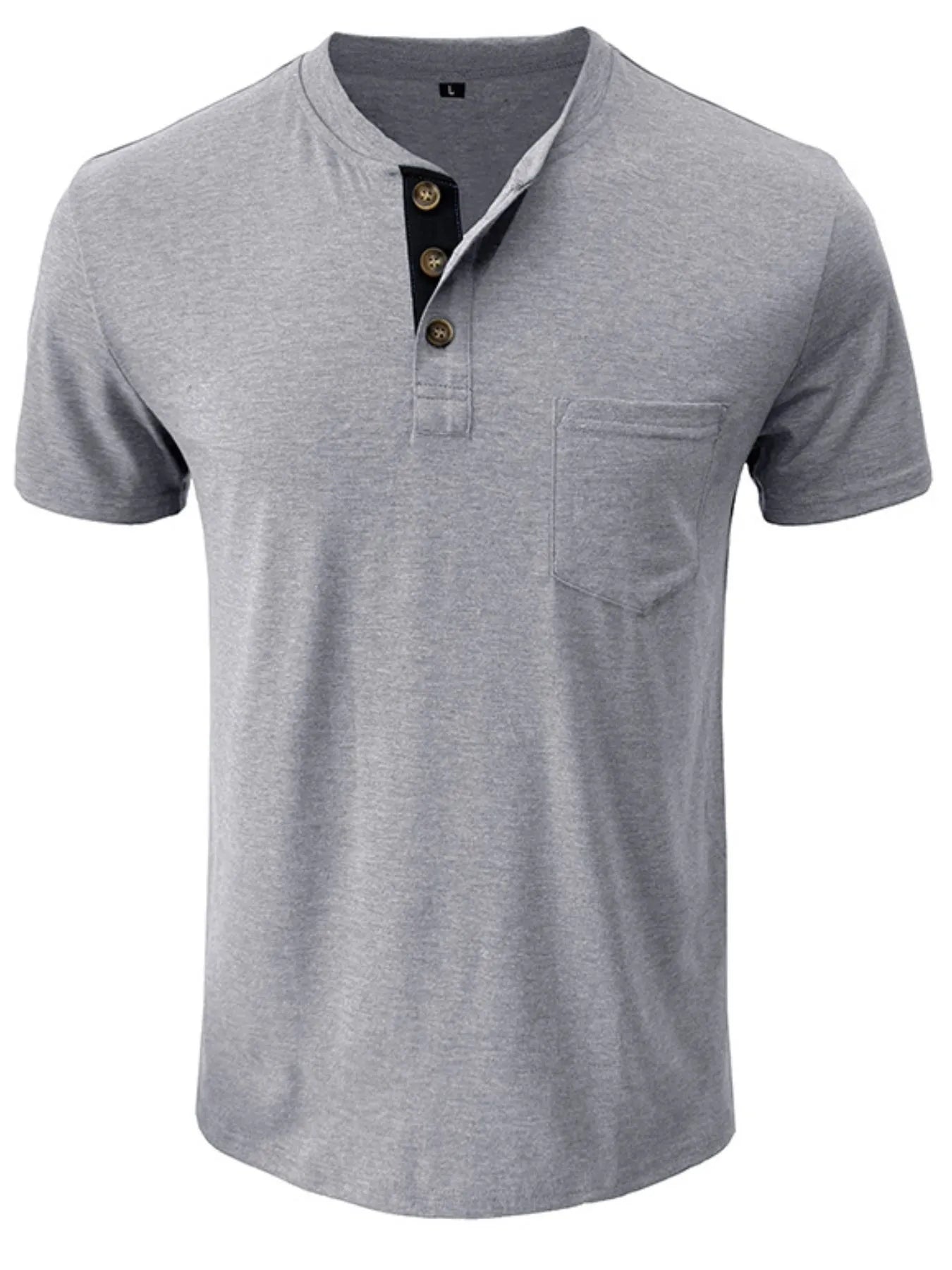 Men's Full Size Classic Henley Pocket Polo T-Shirt Plus Size NicholesGifts