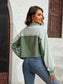 Color Block Crop Jacket with Pockets nicholesgifts