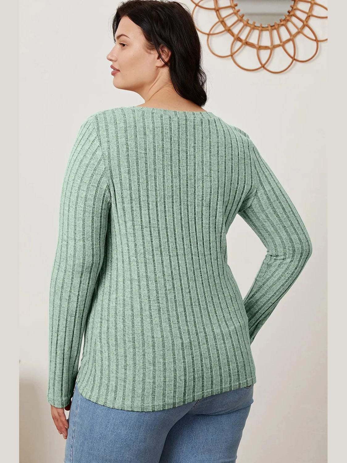 Basic Bae Full Size Ribbed V-Neck Long Sleeve T-Shirt nicholesgifts