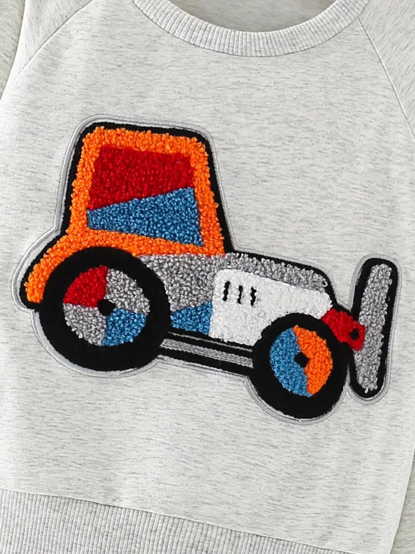 Children's Cartoon Tractor Crew Neck Sweatshirt Trendsi