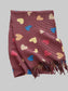 Women Heart Patterned Tassel Scarf Valentine's Day Gift For Her nicholesgifts