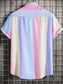 Men's Plus Size Gradient Short Sleeve Button-Down Shirt nicholesgifts