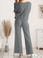 Long Sleeve Lounge Top and Drawstring Pants Set nicholesgifts