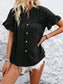 Button Down Ruffled Short Sleeve Shirt nicholesgifts