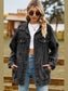 Buttoned Collared Neck Denim Jacket with Pockets nicholesgifts