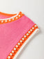 Contrast Trim Pearl Detail Sweater Tank Top nicholesgifts