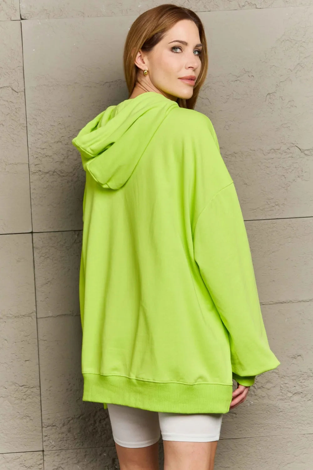 Full Size Drawstring Long Sleeve Hoodie Trendsi