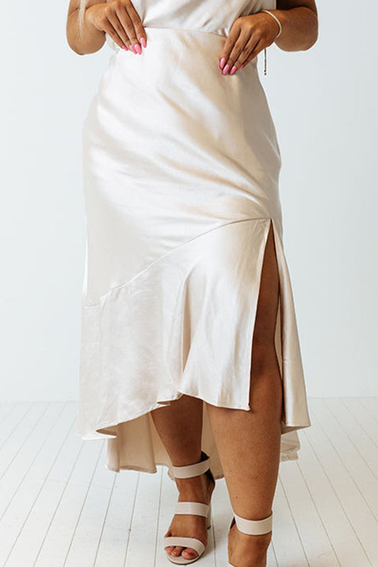 Plus Size Slit Ruffled Skirt NicholesGifts