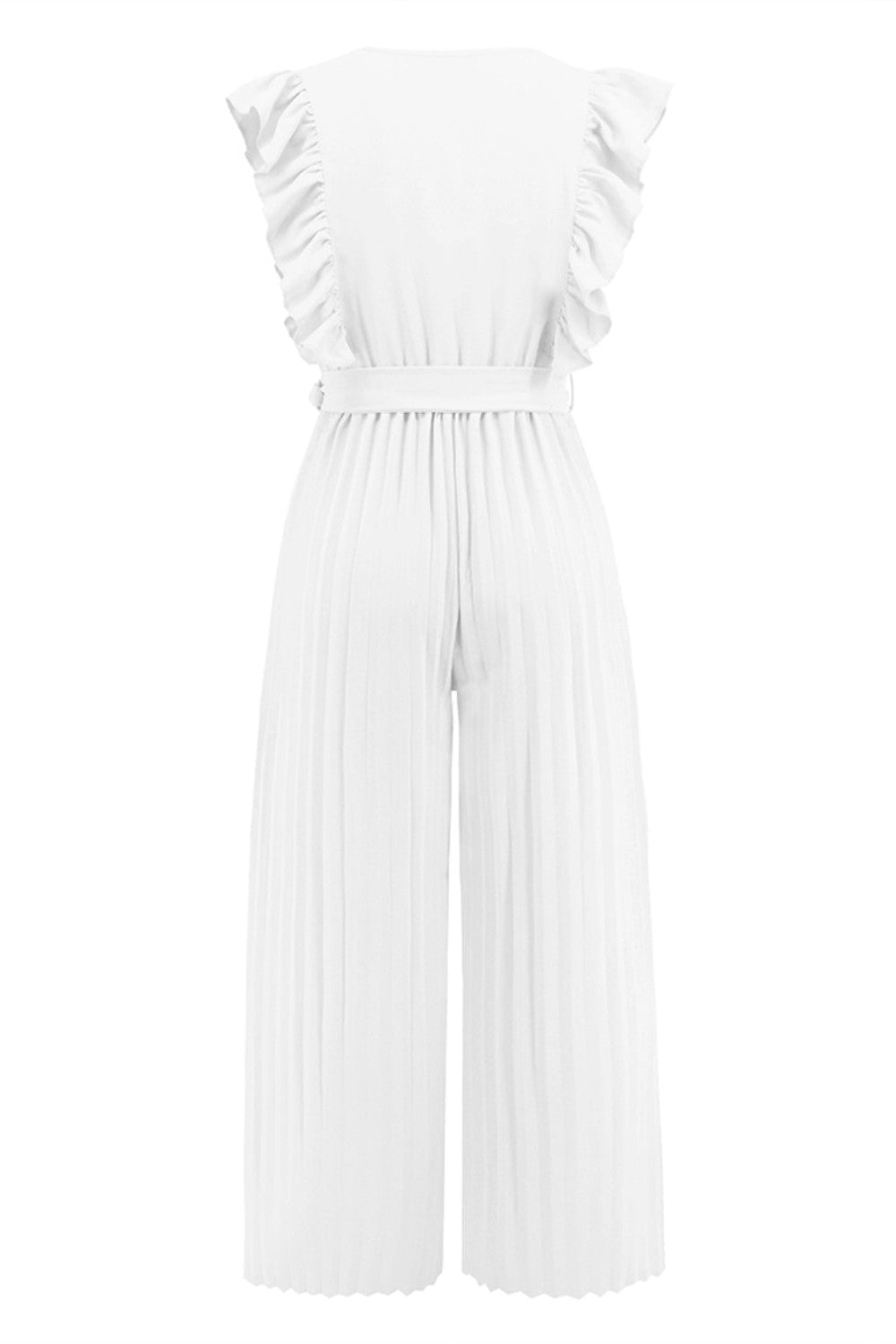 Ruffled Surplice Cap Sleeve Jumpsuit nicholesgifts