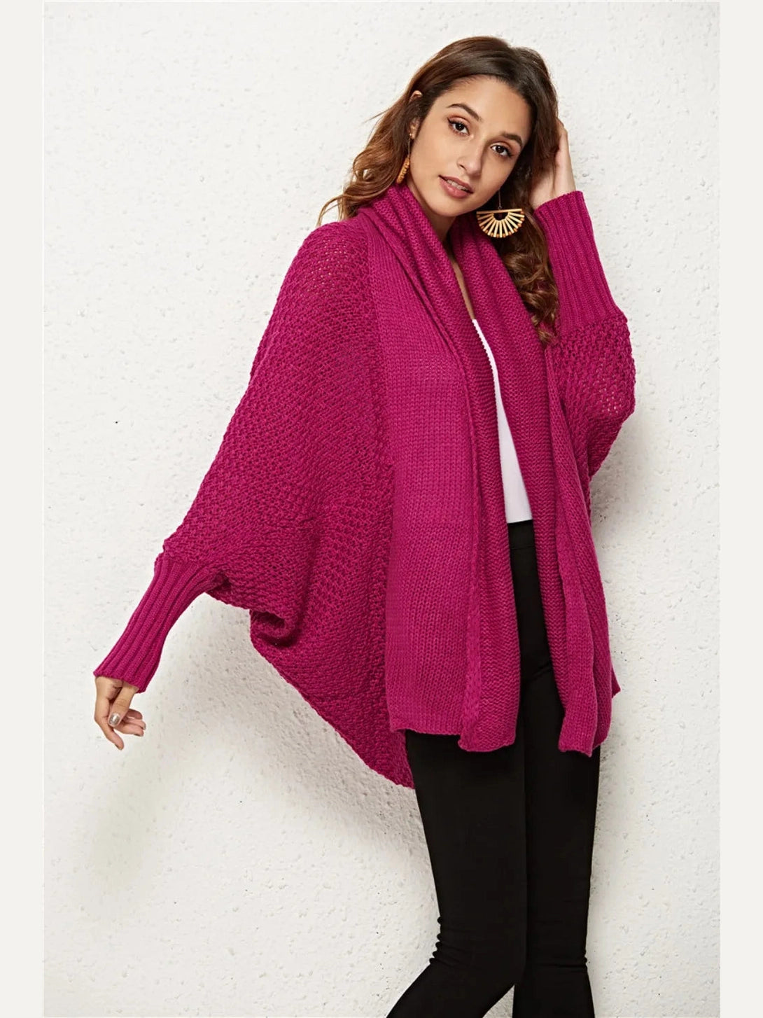 Angel Wings Open Front Batwing Sleeve Cardigan nicholesgifts