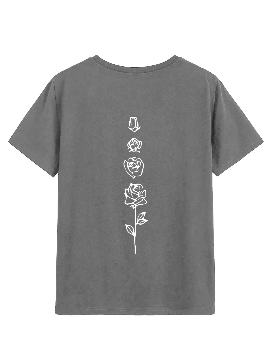 Rose Round Neck Short Sleeve T-Shirt nicholesgifts