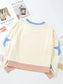 Women Star Contrast Round Neck Long Sleeve Sweatshirt nicholesgifts