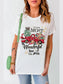 Women Graphic Round Neck Short Sleeve Christmas T-Shirt nicholesgifts