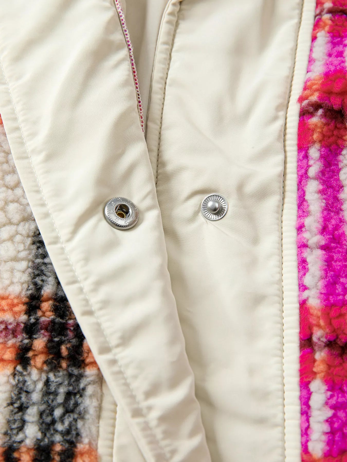 Sherpa Plaid Snap Down Vest Coat nicholesgifts