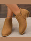 Women Point Toe Block Heels Boots nicholesgifts