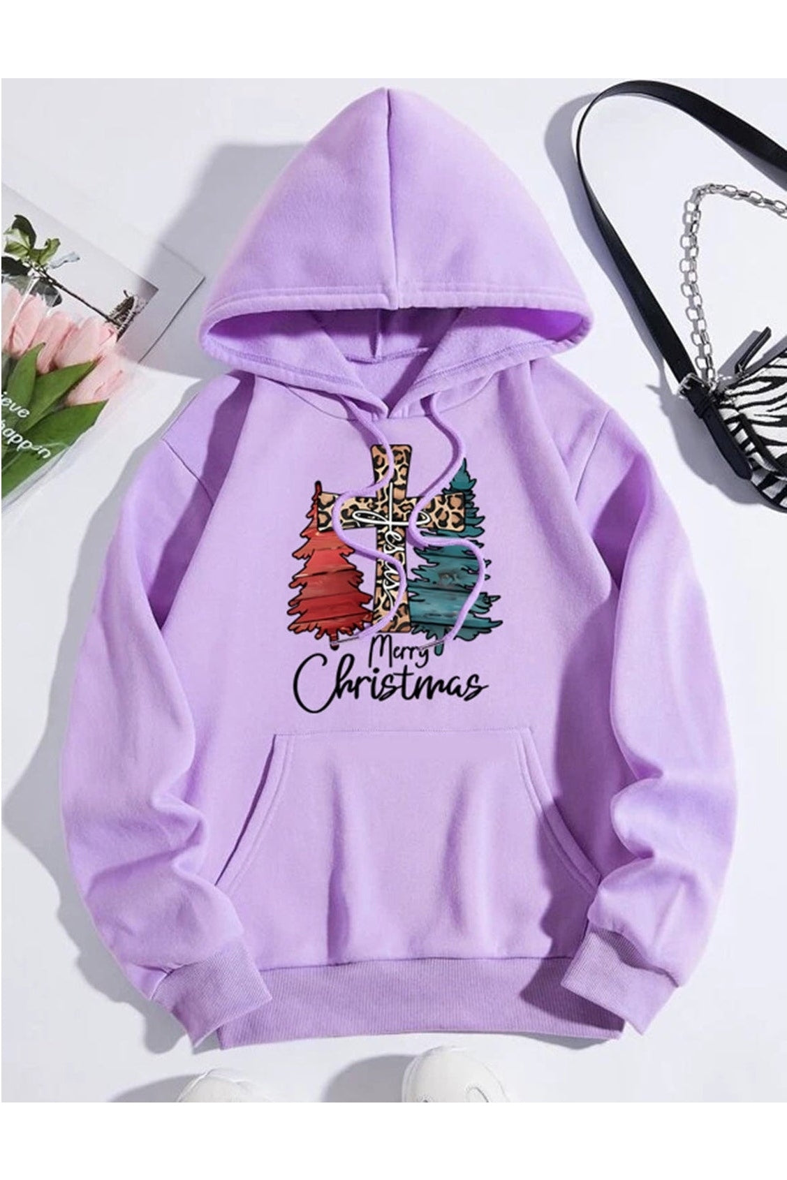 MERRY CHRISTMAS Graphic Drawstring Hoodie nicholesgifts