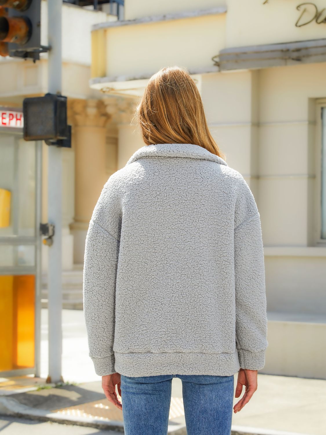 Zip-Up Collared Neck Jacket nicholesgifts