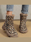 Leopard Print Fur Lined Ankle Boots Trendsi