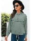 NicholesGifts Women Striped Half-Button Dropped Shoulder Hoodie nicholesgifts